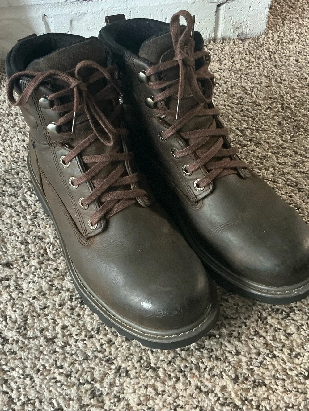 Wolverine Brown Leather Lace-Up Work Boots